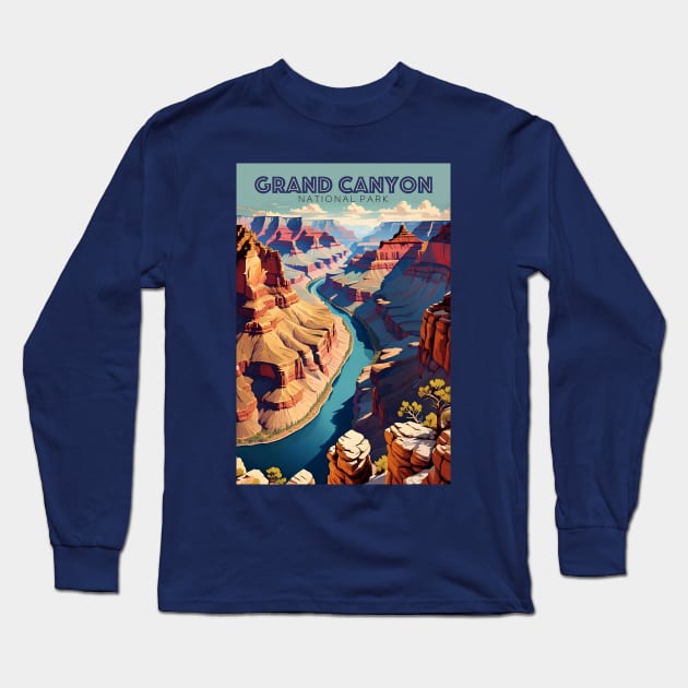 Grand Canyon National Park Travel Ad Long Sleeve T-Shirt by LittleBean